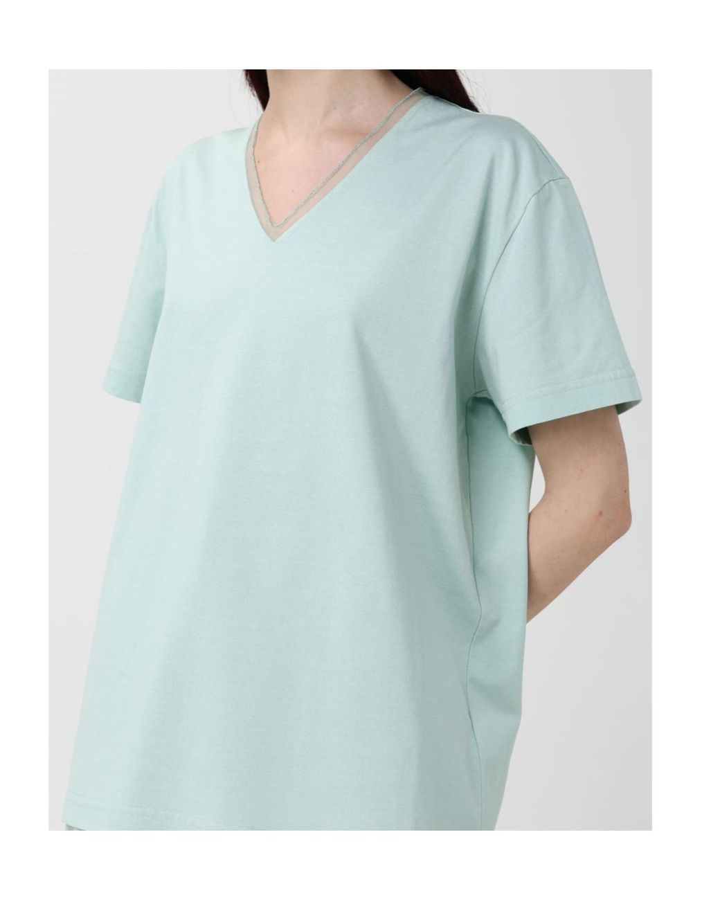 Fabiana Filippi Blue V-Neck T-Shirt