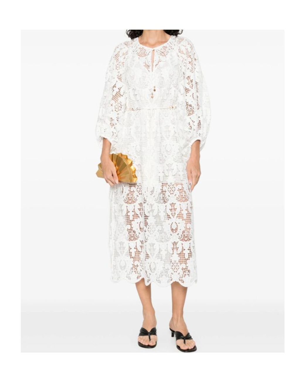 Zimmermann White Drawstring Waist Dress