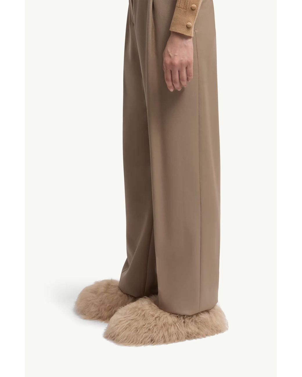 Moncler Natural Wool Gabardine Tailored Pants