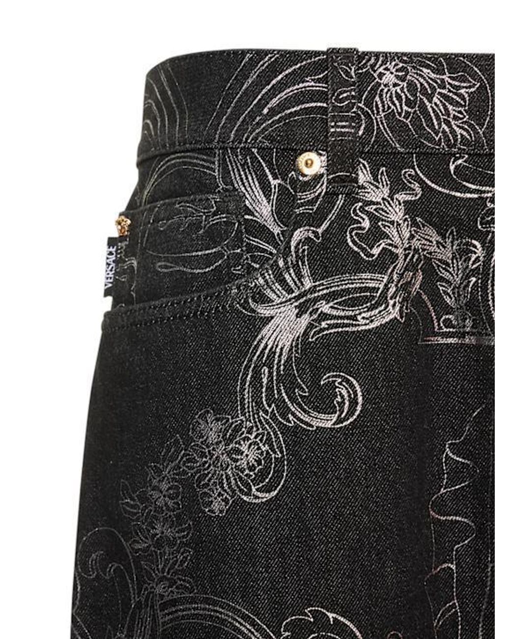 Versace Black Midrise Straightleg Jeans for men
