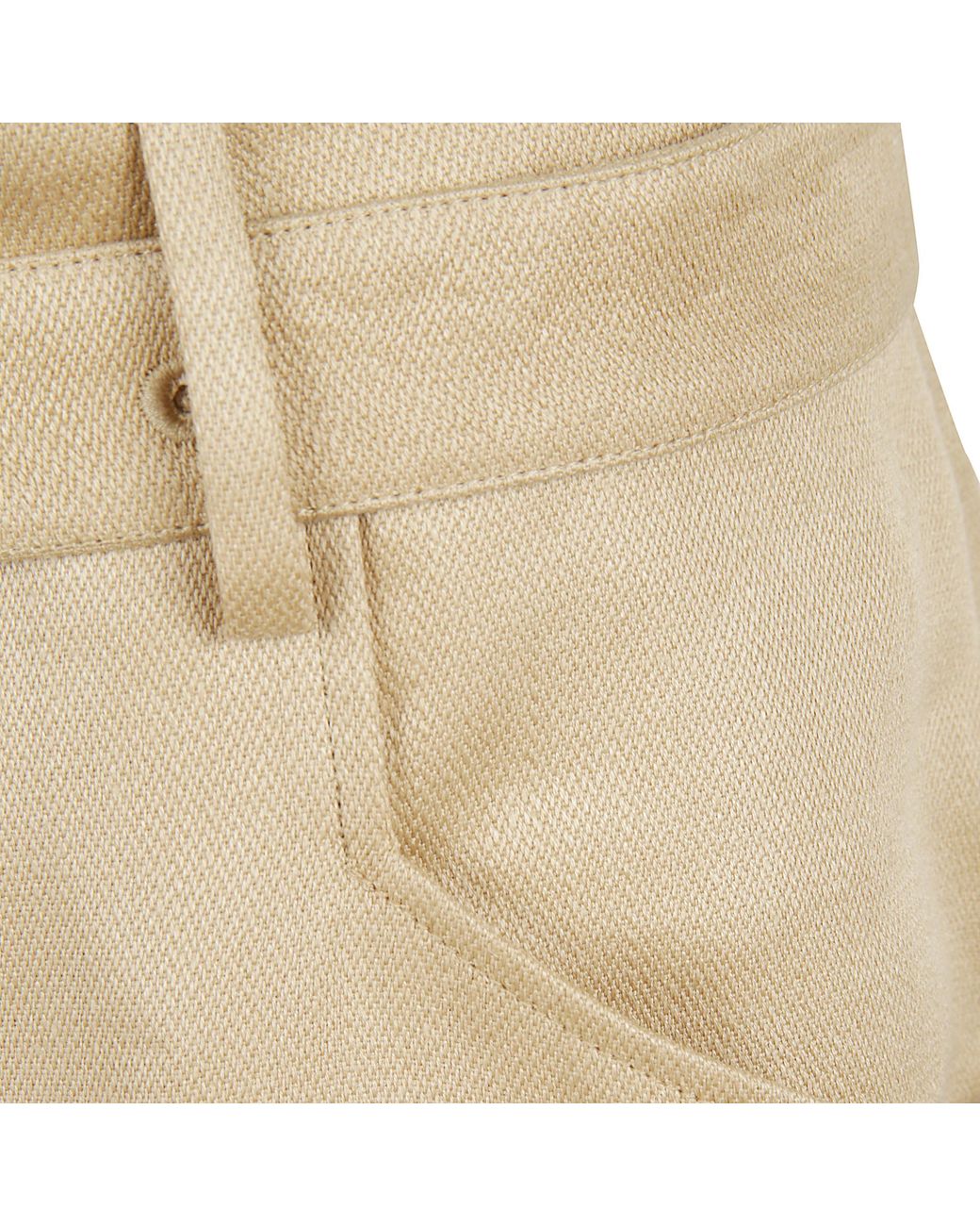 Gabriela Hearst Natural Belted Straight-Leg Pants