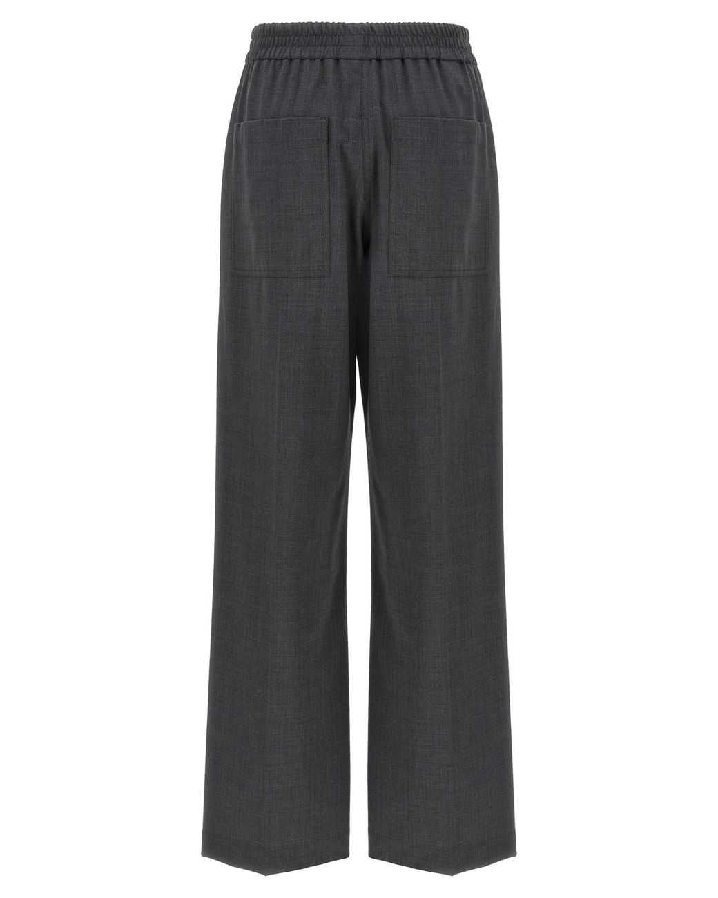 Brunello Cucinelli Gray Stretch Virgin Wool Fluid Trousers