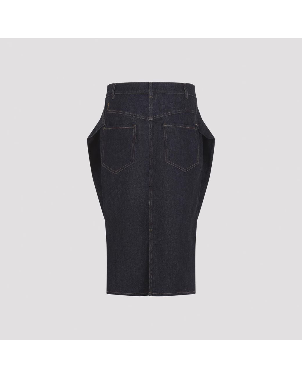 Jacquemus Blue Contrast Stitched Rear Slit Skirt