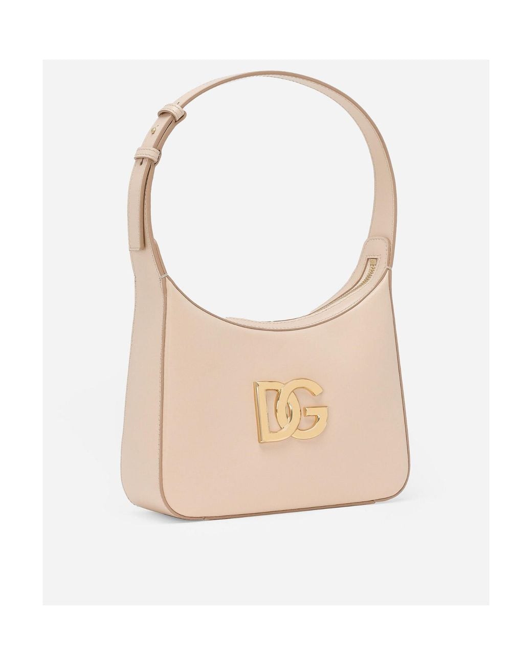 Dolce & Gabbana White Logo Plaque Shoulder Bag