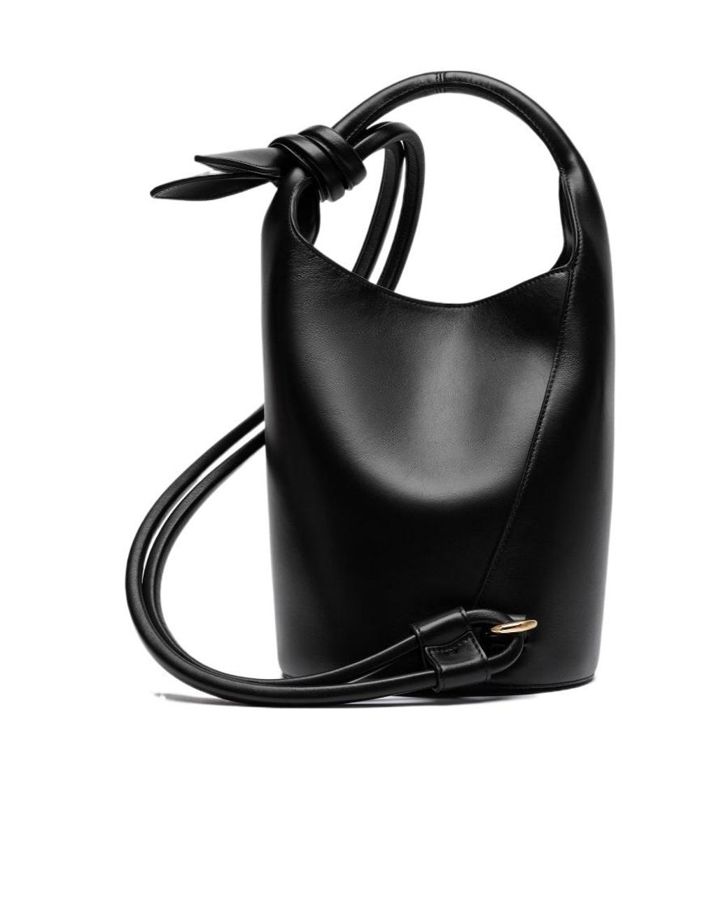 Jacquemus Black Le Petit Tourni Logo Plaque Bucket Bag