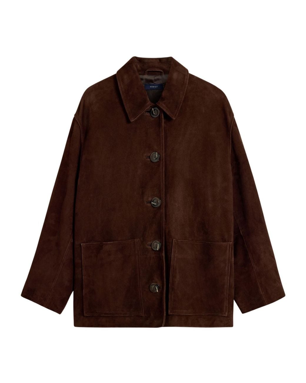 Soeur Brown Solid Color Leather Jacket
