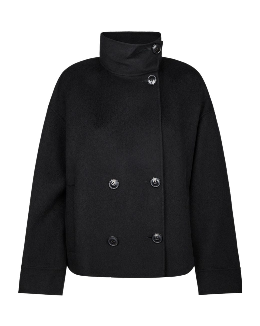 Max Mara Black Studio Mstaceri Double-Breasted Coat