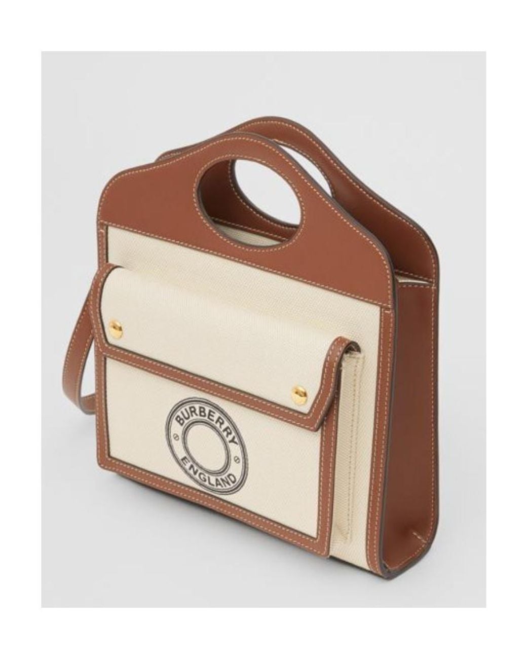 Burberry Brown Mini Logo Print Pocket Bag