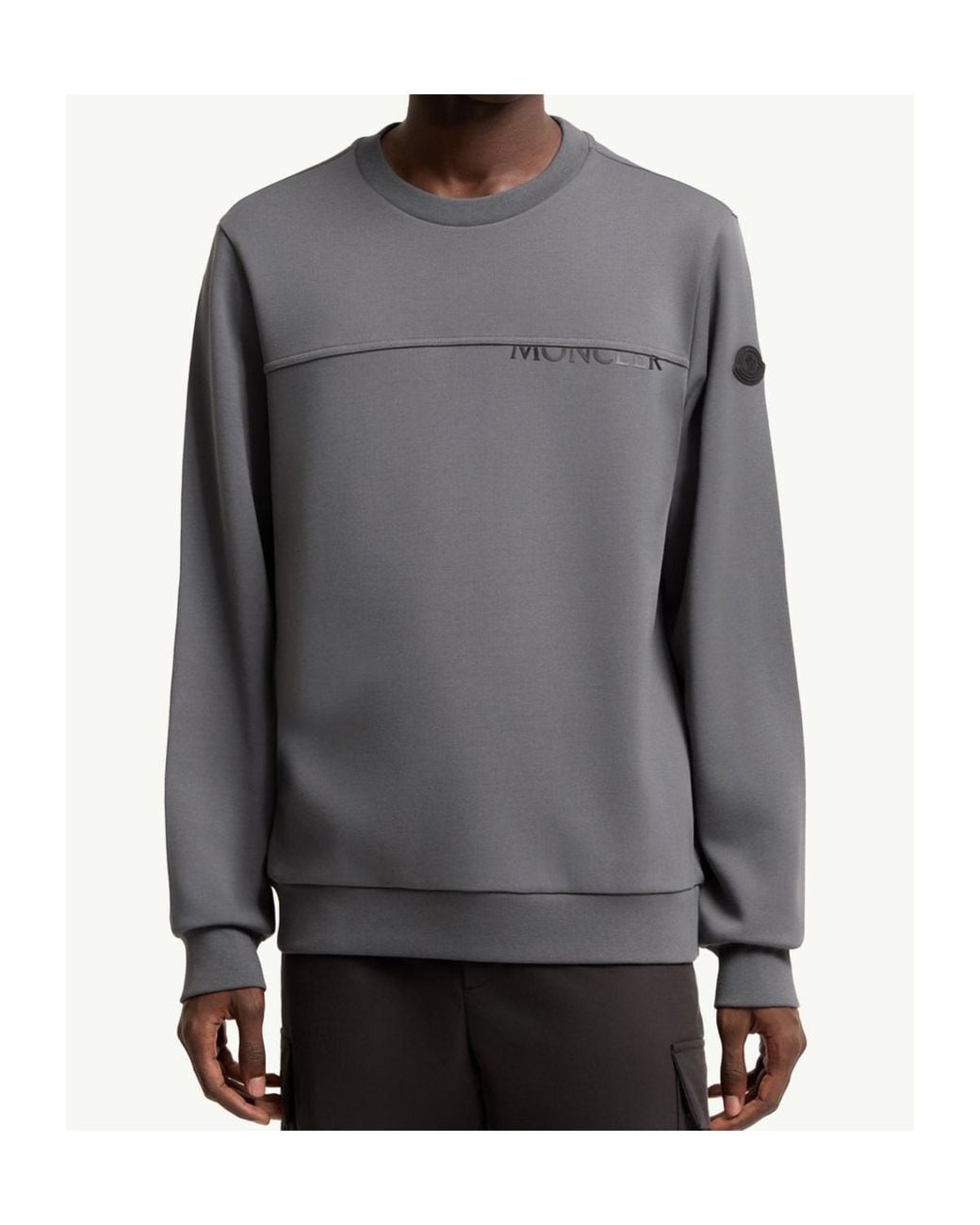 Moncler Gray Logo Cotton Sweatshirt for men
