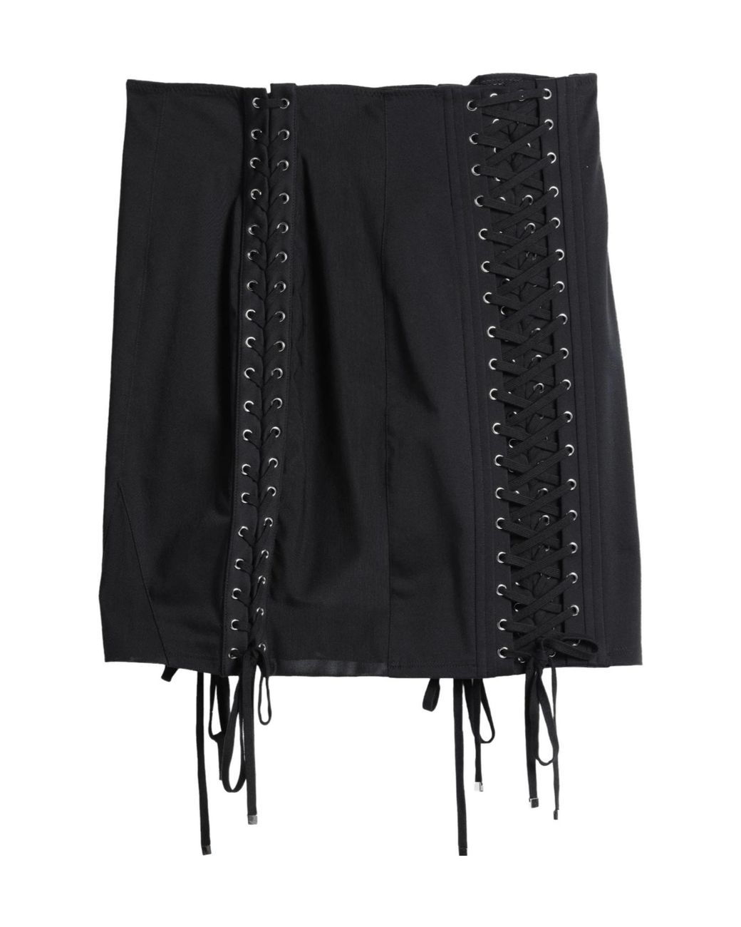 Dolce & Gabbana Black Solid Color Fringe Midi Skirt