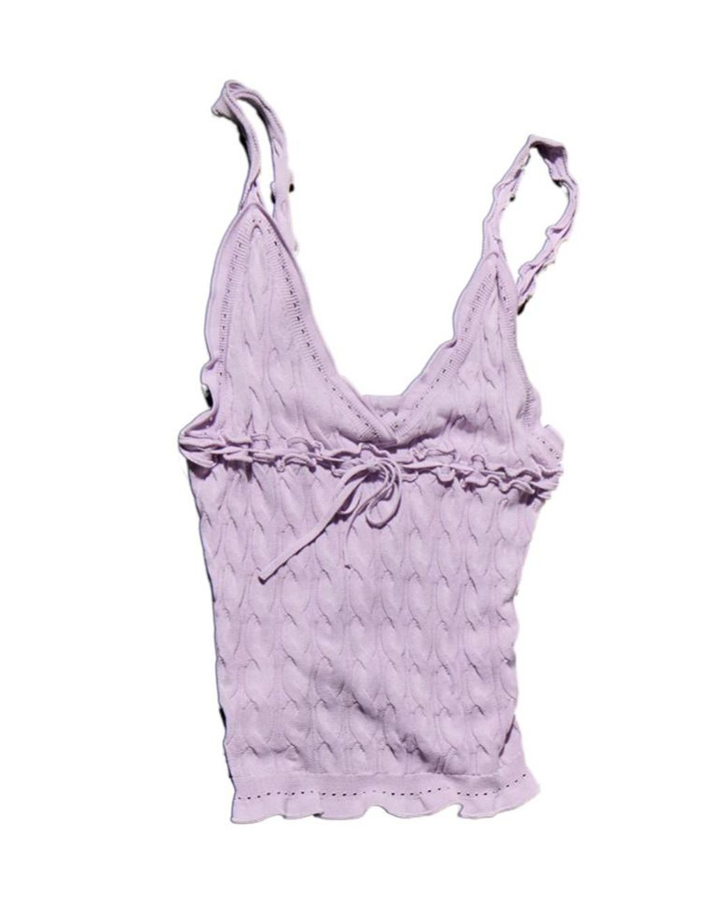 Gucci Purple Braided Cotton Blend Top