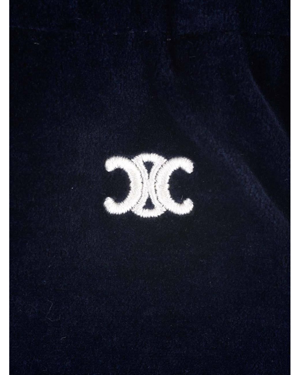 Céline Blue Triomphe Mini Shorts