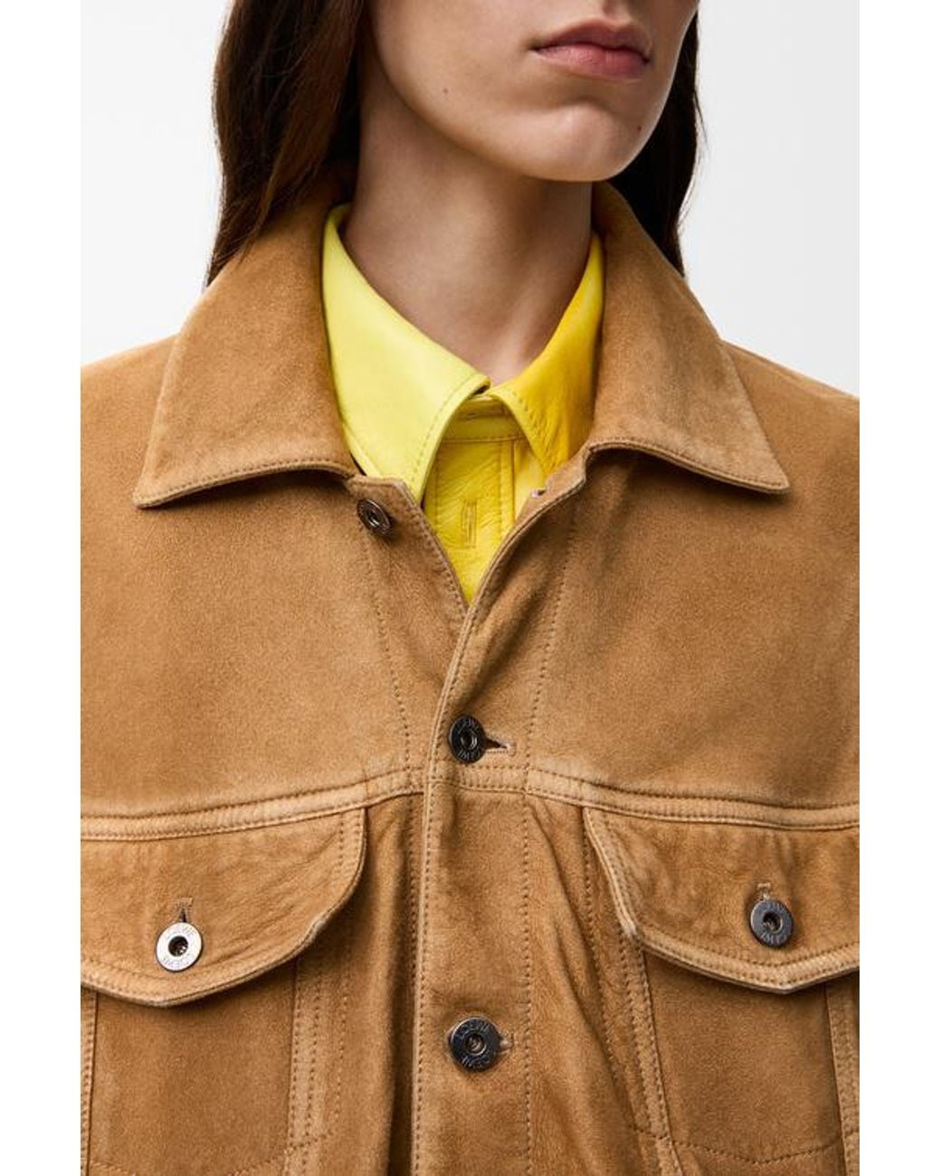 Loewe Brown Balloon Silhouette Buttoned Jacket