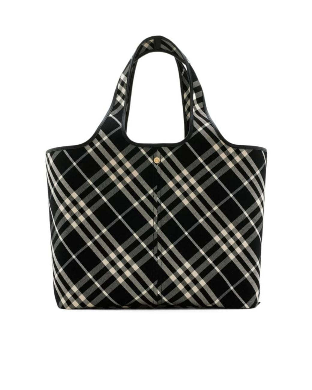 Burberry Black Vintage Checked Medium Top Handle Bag