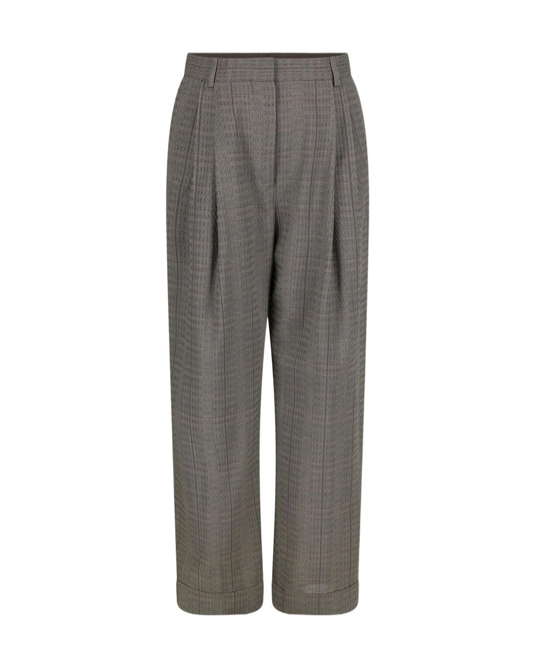 Dries Van Noten Gray Pleated Wool Pants