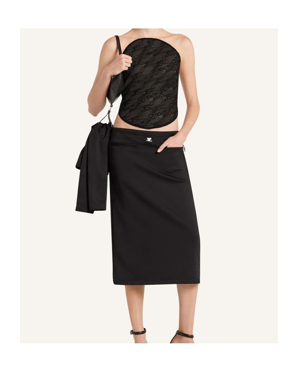 Courreges Black Courrèges Interlock Tracksuit Skirt