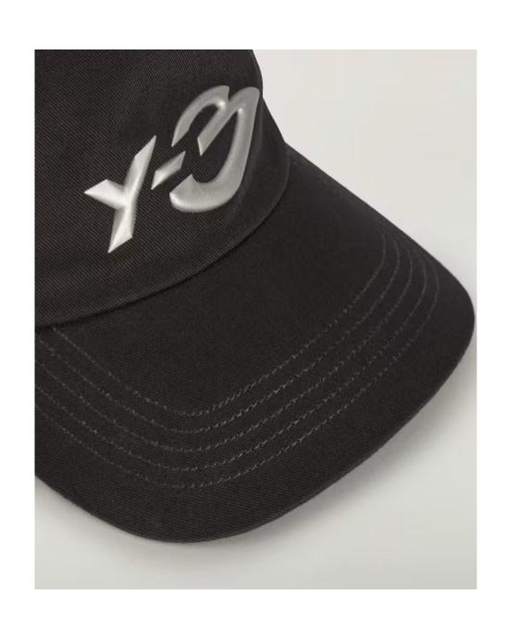 Y-3 Black Printed Logo Baseball Cap for men