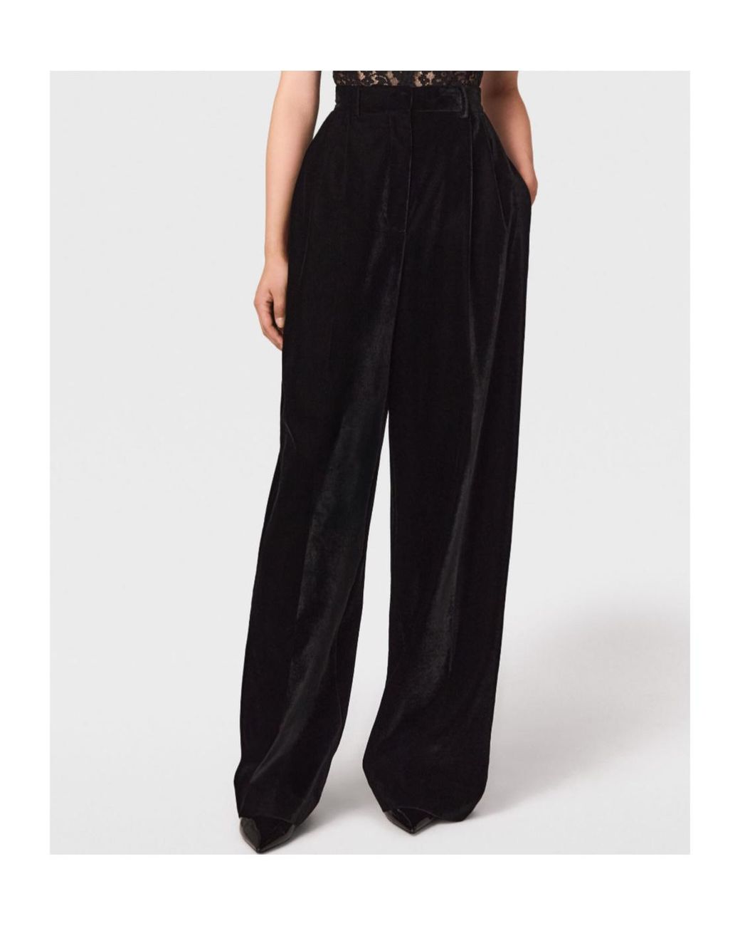 Stella McCartney Black Oversized High-Waisted Trousers