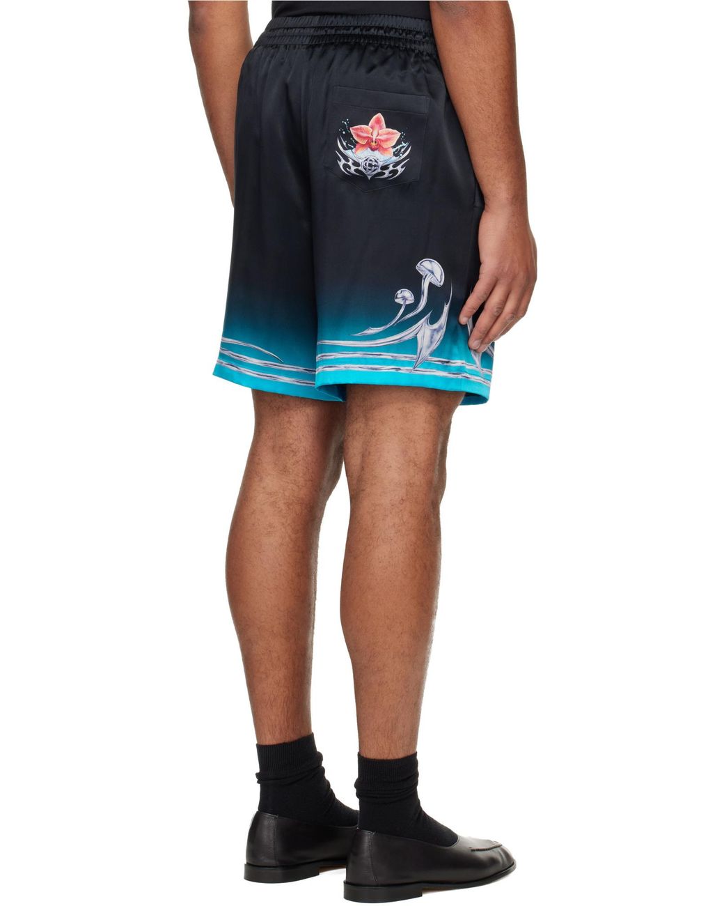 Casablanca Blue Blades Mushroom-Print Shorts for men