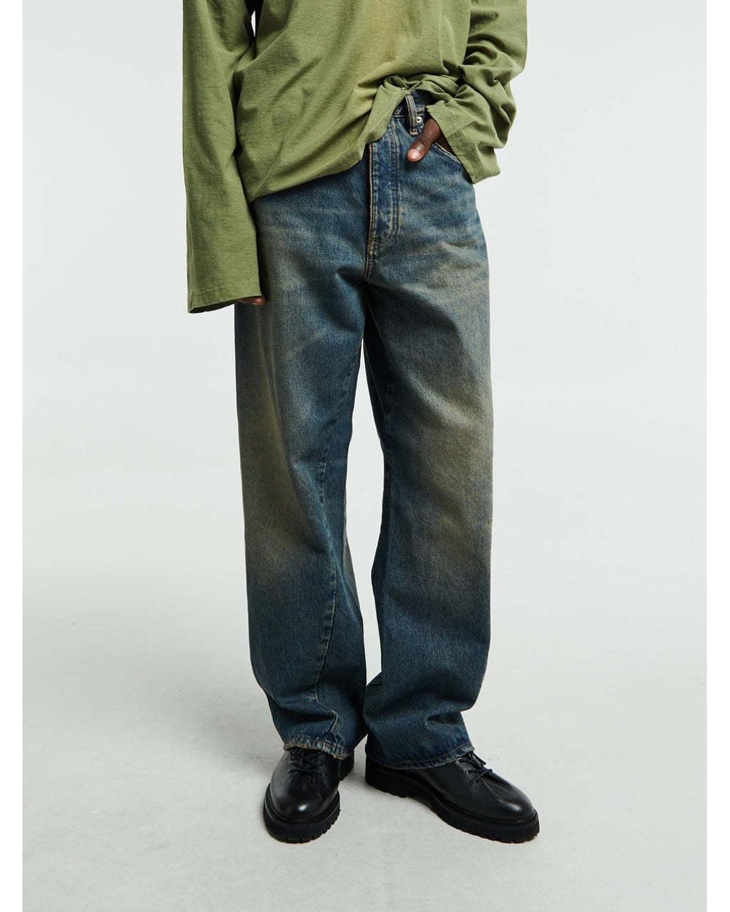 sunflower Blue Logo Patch Straight-Leg Jeans for men