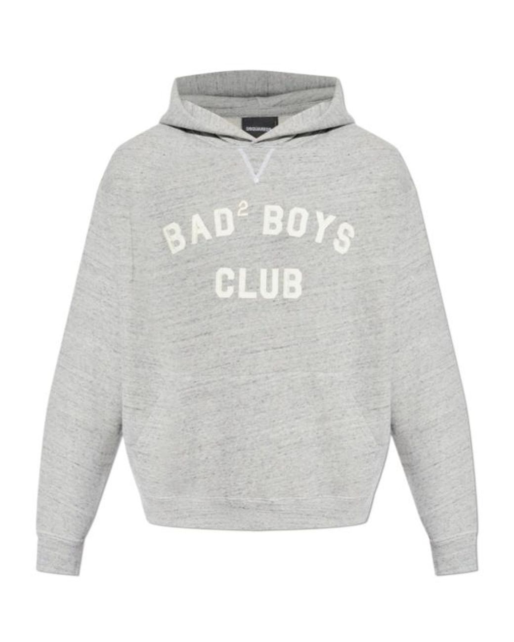 DSquared² Gray Long Sleeve Logo Embroidered Hoodie for men