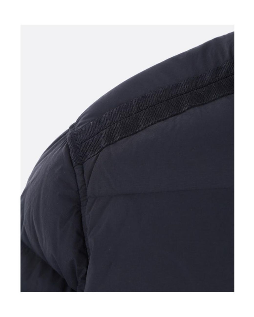 Stone Island Blue Compass-Patch Padded Down Jacket for men