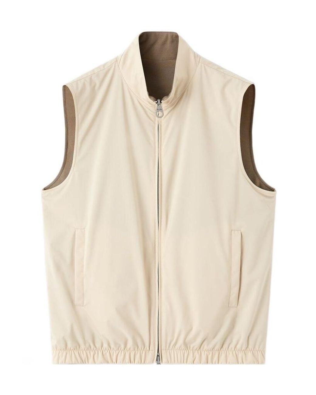 Loro Piana Natural Zipped Reversible Gilet for men
