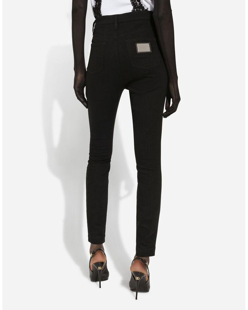 Dolce & Gabbana Black High Rise Skinny Jeans