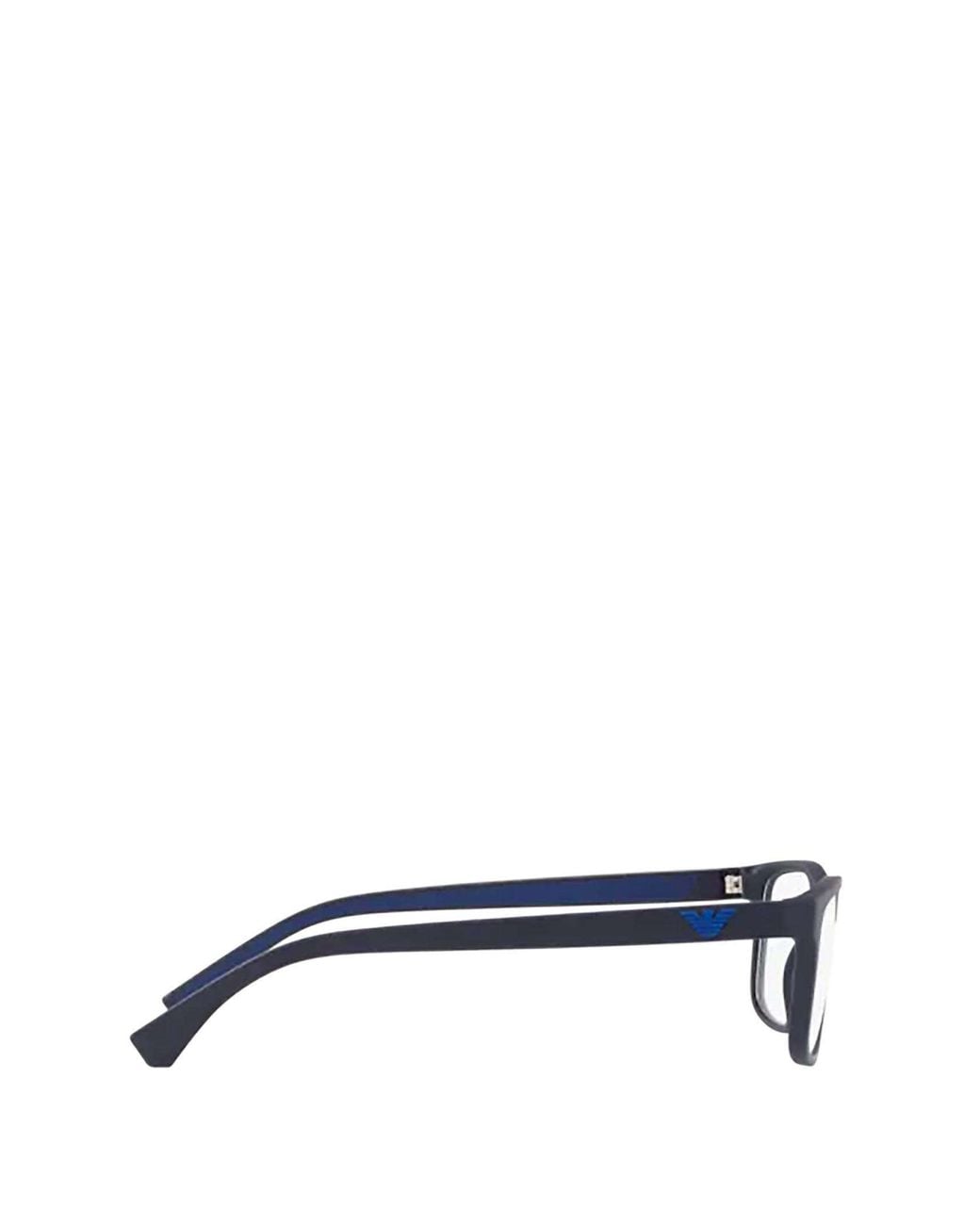 Emporio Armani White Rectangular Frame Glasses for men