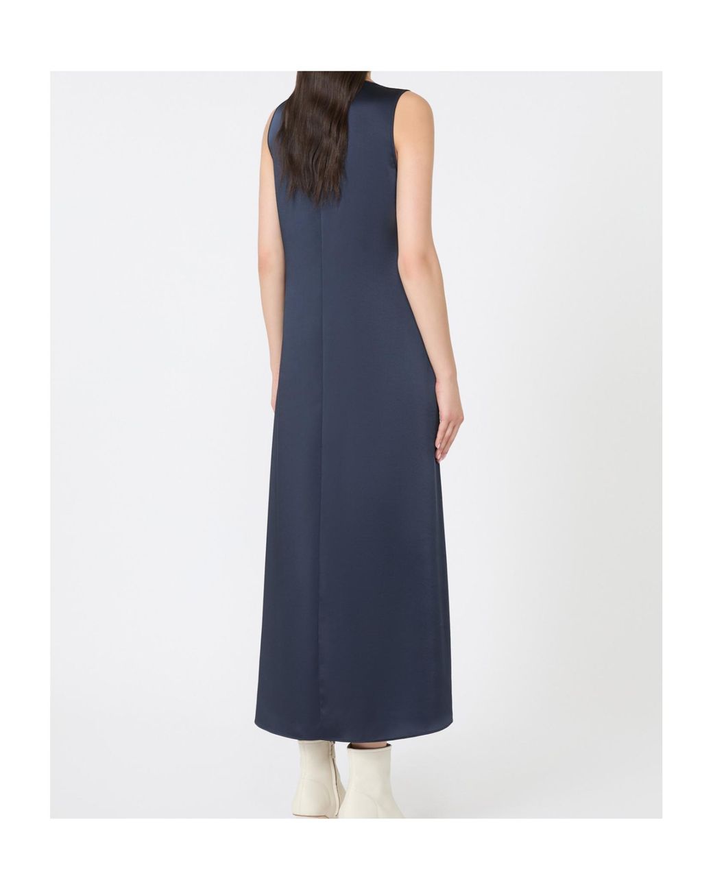Weekend by Maxmara Blue V-Neck Sleeveless Dress