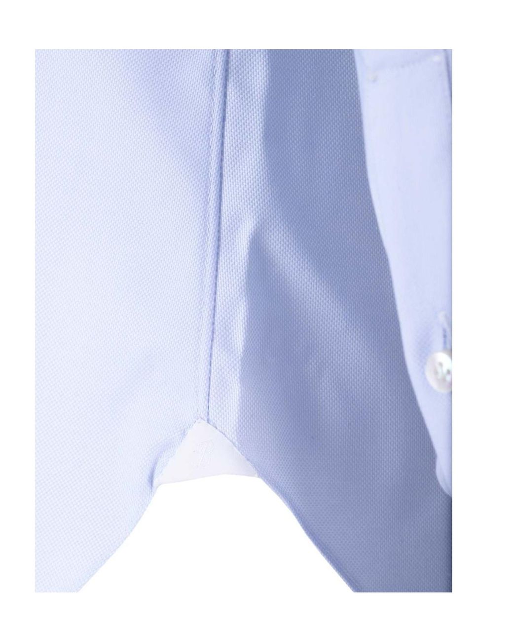 Barba Napoli Blue Long-Sleeved Curved Hem Shirt for men