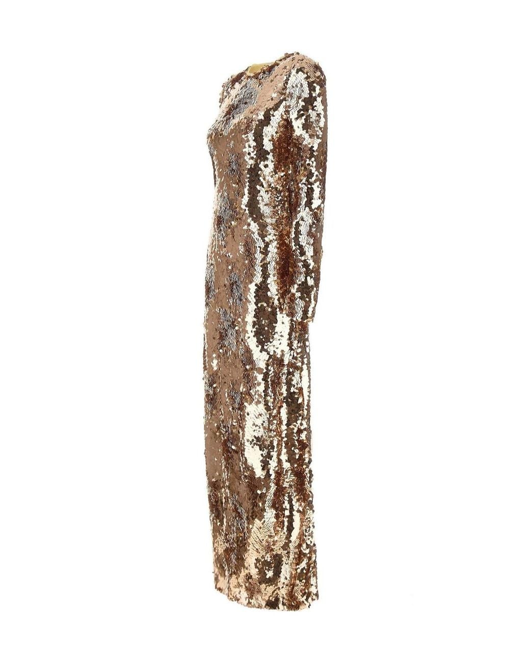 Rabanne Natural Rabanne Sequined Maxi Dress