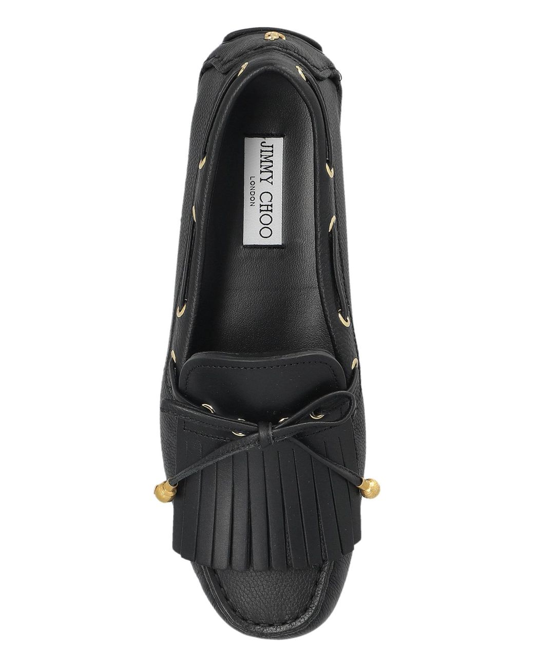 Jimmy Choo Black Bow Detailed Flat Loafers