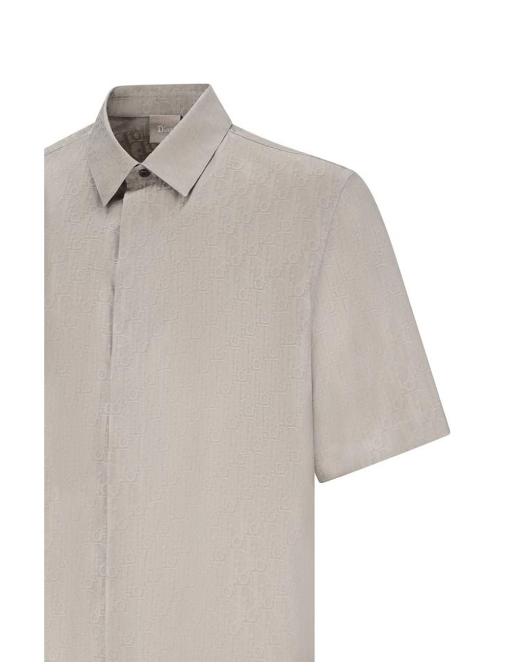 Dior Gray Monogram Short-Sleeve Shirt for men
