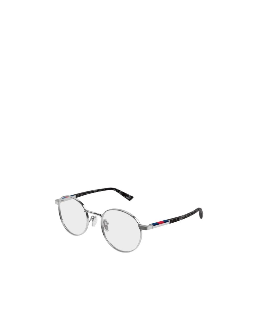 Gucci White Eyewear Round Frame Glasses for men