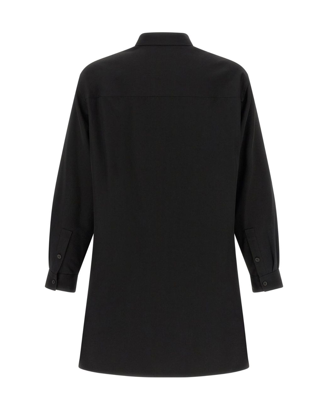 Yohji Yamamoto Black Frog-Fastening Long-Line Shirt for men