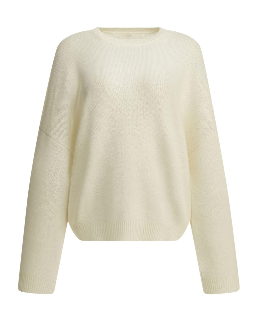 Lisa Yang Natural Relaxed Crew Neck Knitted Sweater