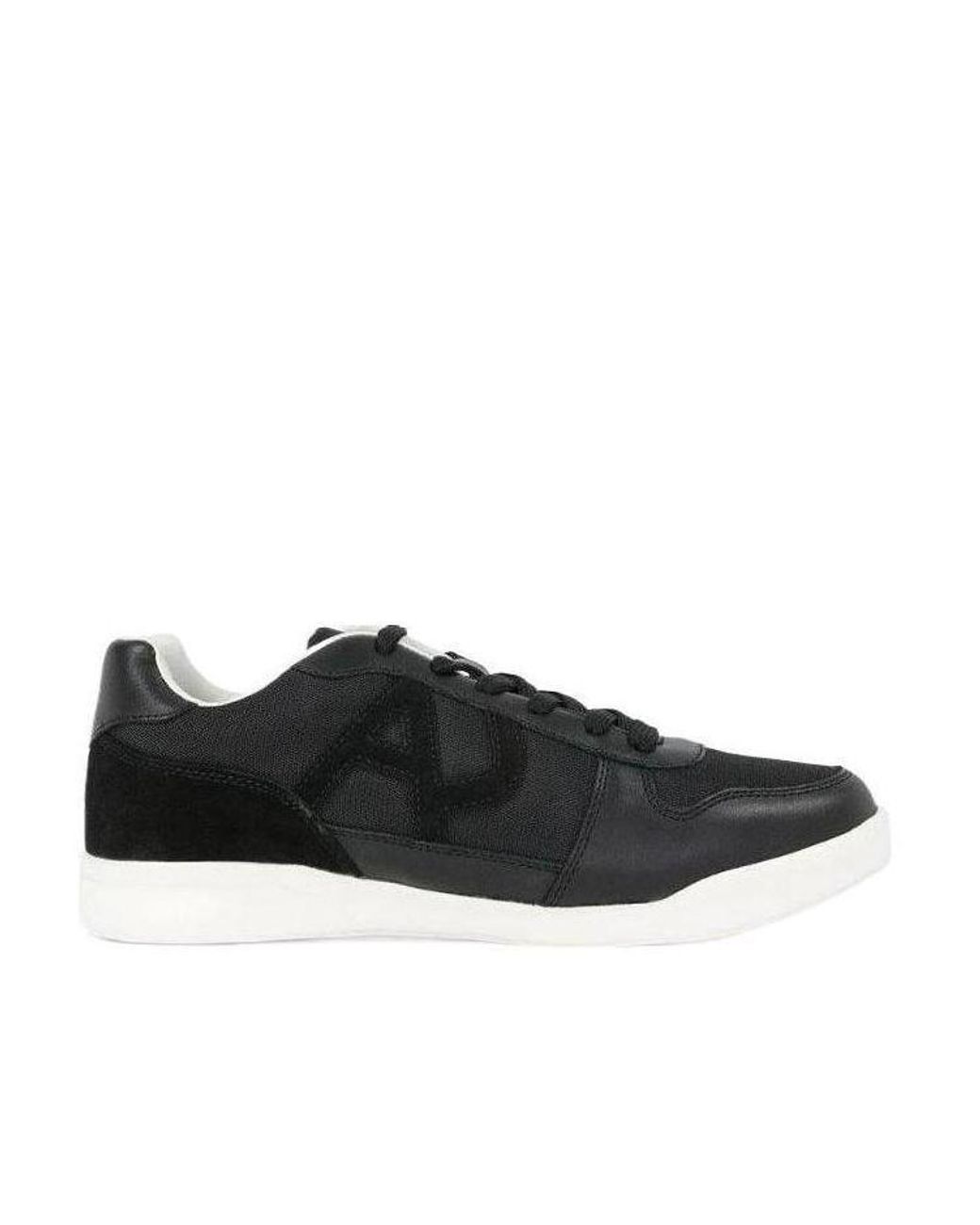 Armani Jeans Black Lace-Up Casual Sneakers for men