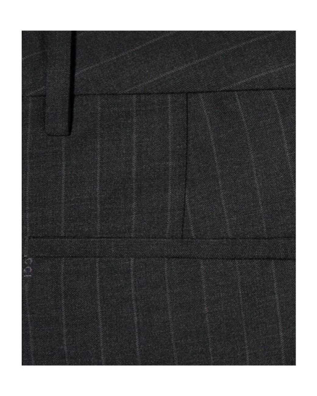 Gucci Black Pinstripe Wool Pants for men