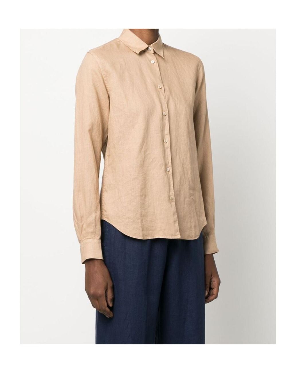 Aspesi Natural Button-Down Long-Sleeved Shirt