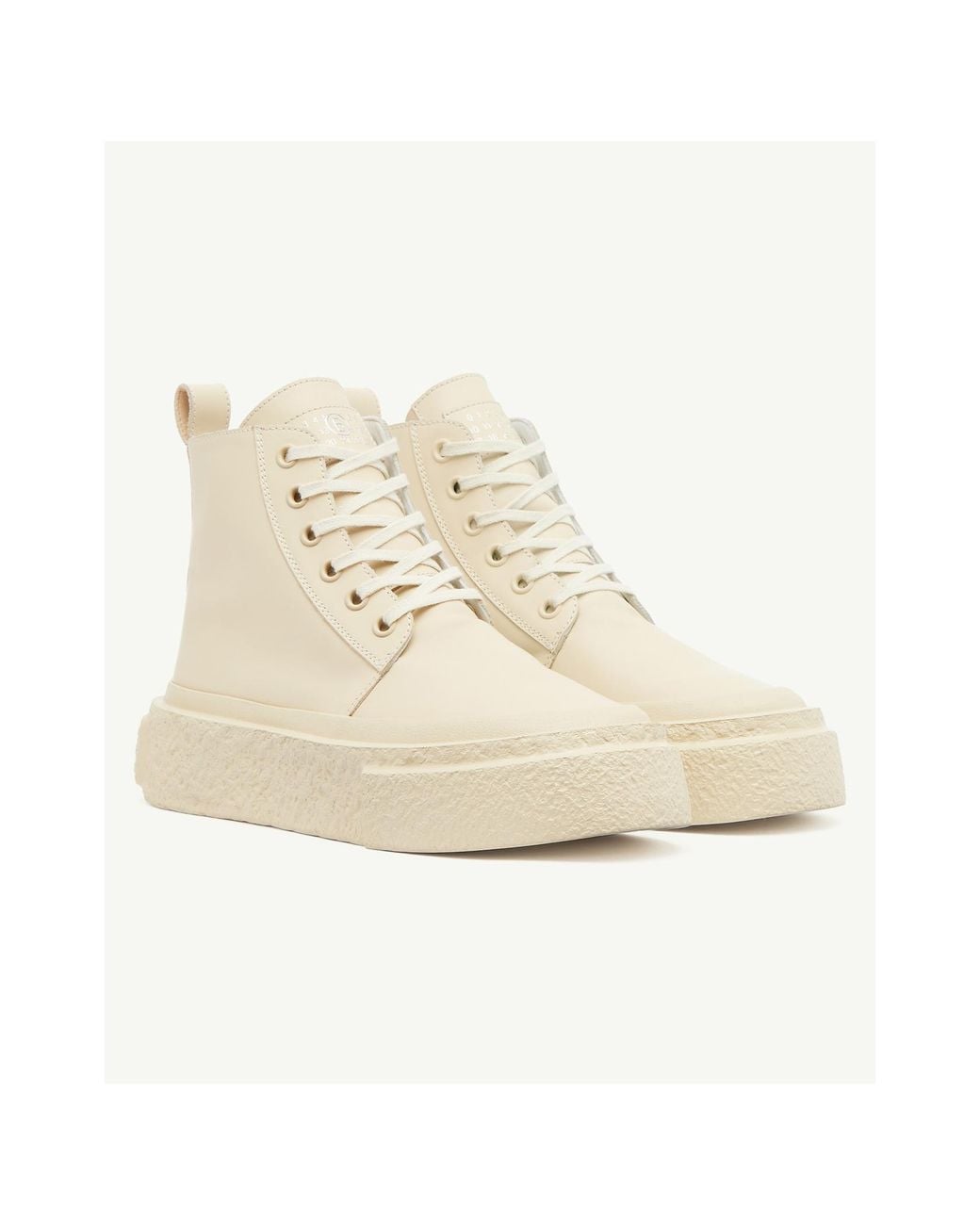 MM6 by Maison Margiela Natural Lace-Up Sneakers