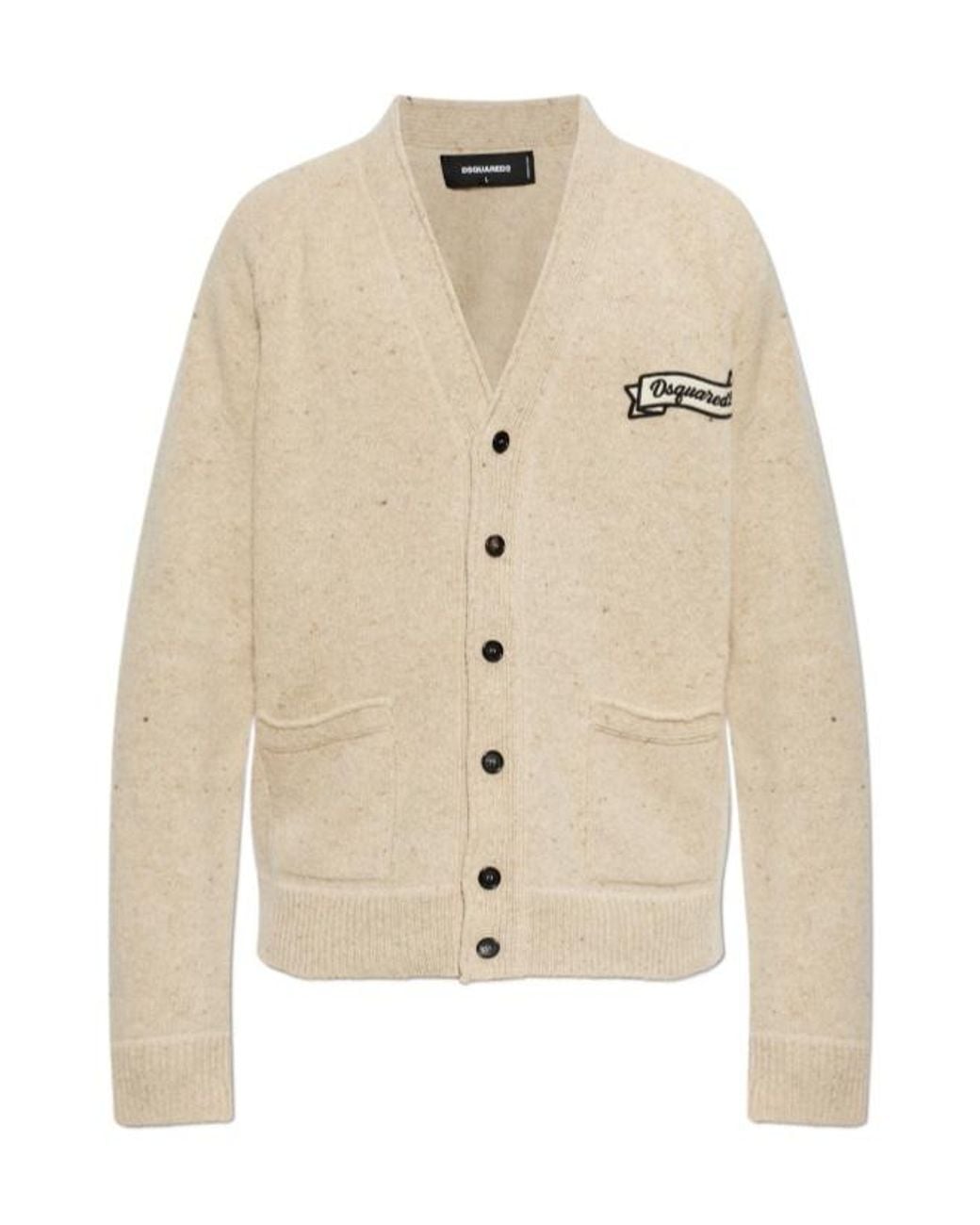 DSquared² Natural Logo-Patch Cardigan for men