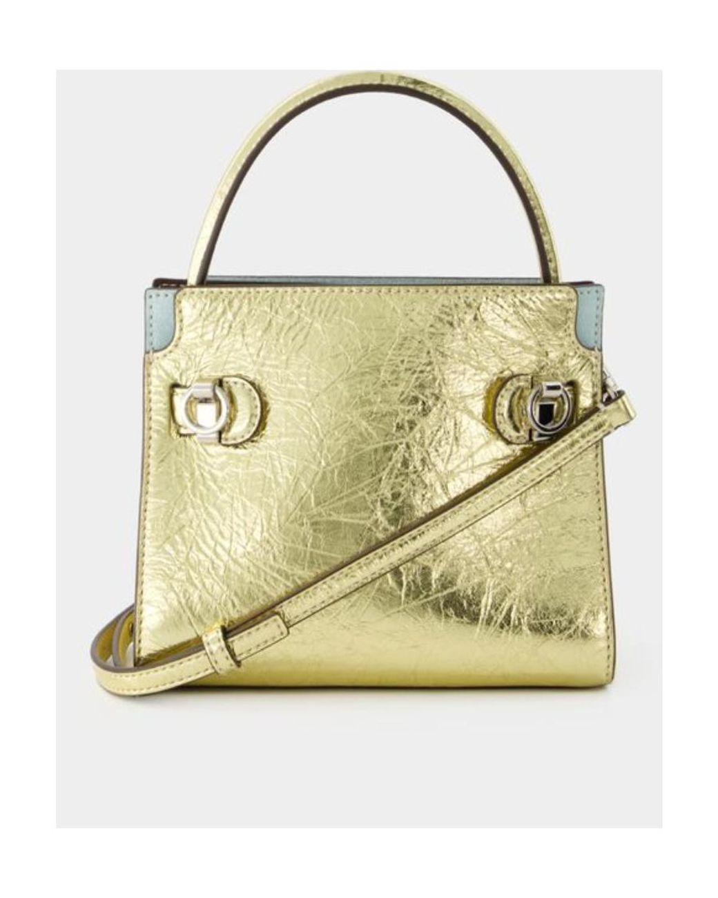 Tory Burch Metallic Small Lee Radziwill Tote Bag