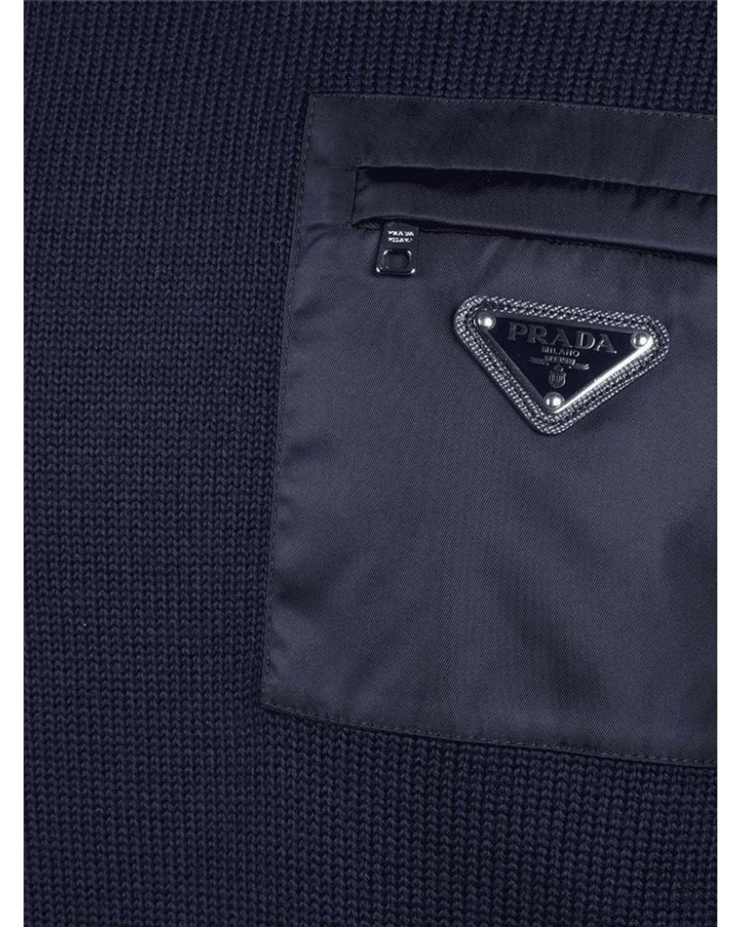 Prada Blue Dark Logo Pullover for men