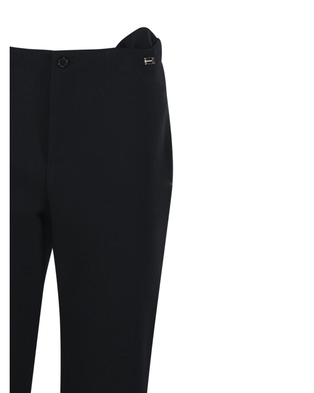 Victoria Beckham Black Tab Detail Cropped Trouser