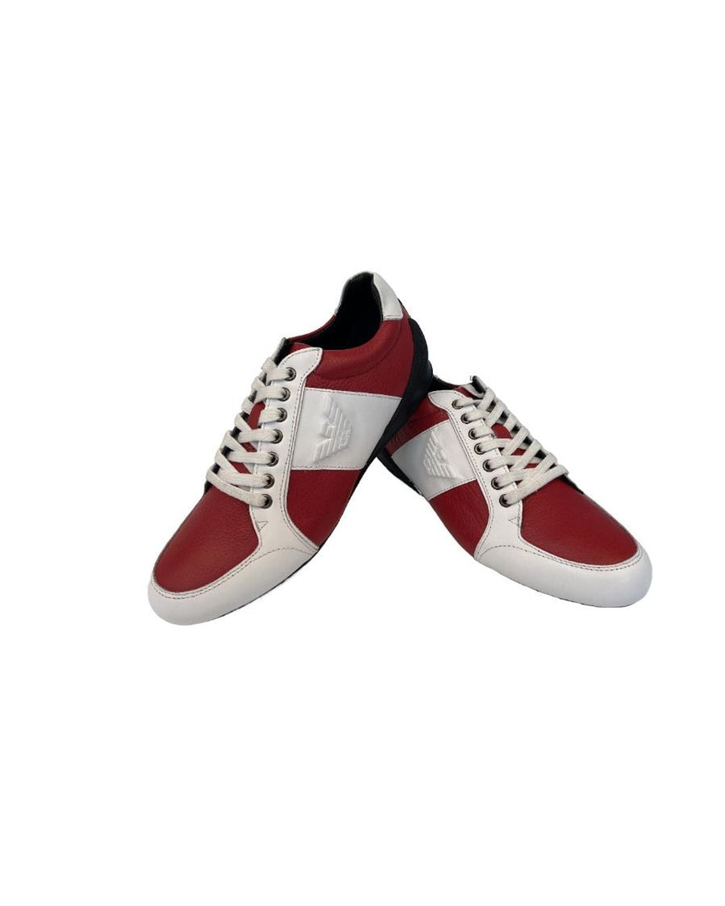 Emporio Armani Red Logo-Detail Casual Sneakers for men