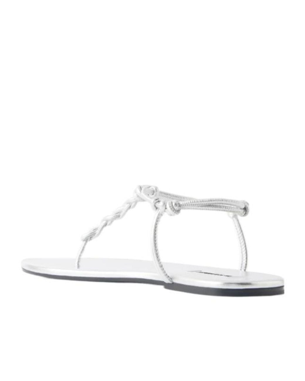 Jil Sander White Flip-Flop Flat Sandals