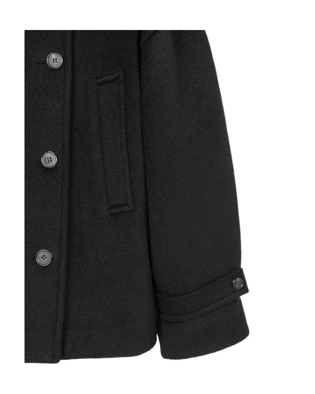 Juun.J Black Stand-Collar Long-Sleeved Coat