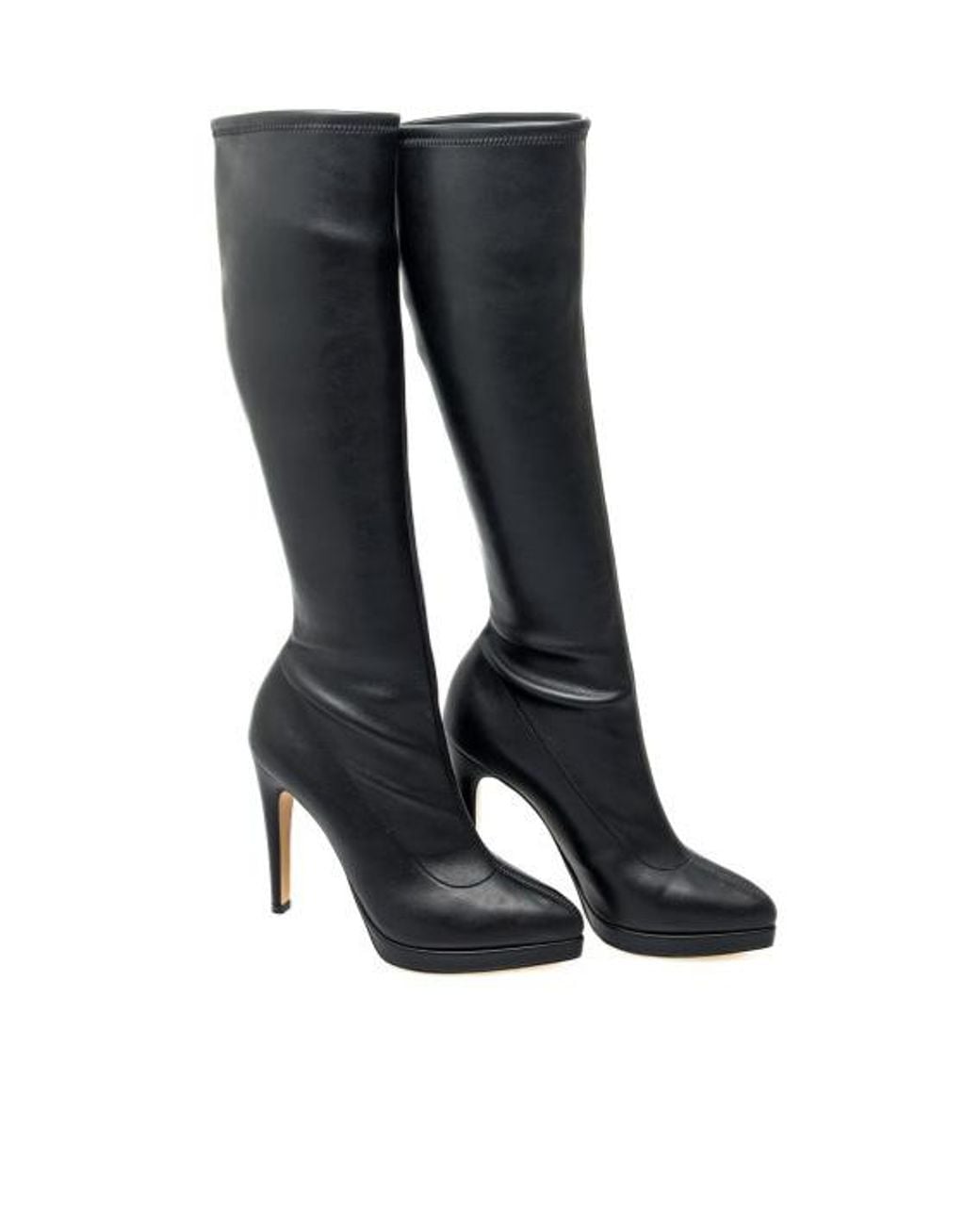 Casadei Black Michelle Platform Knee-High Boots