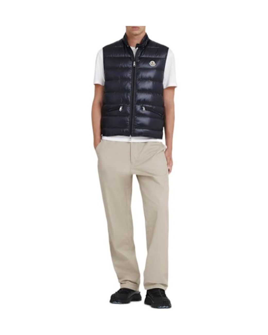 Moncler Blue Quilted Nylon Down Vest for men